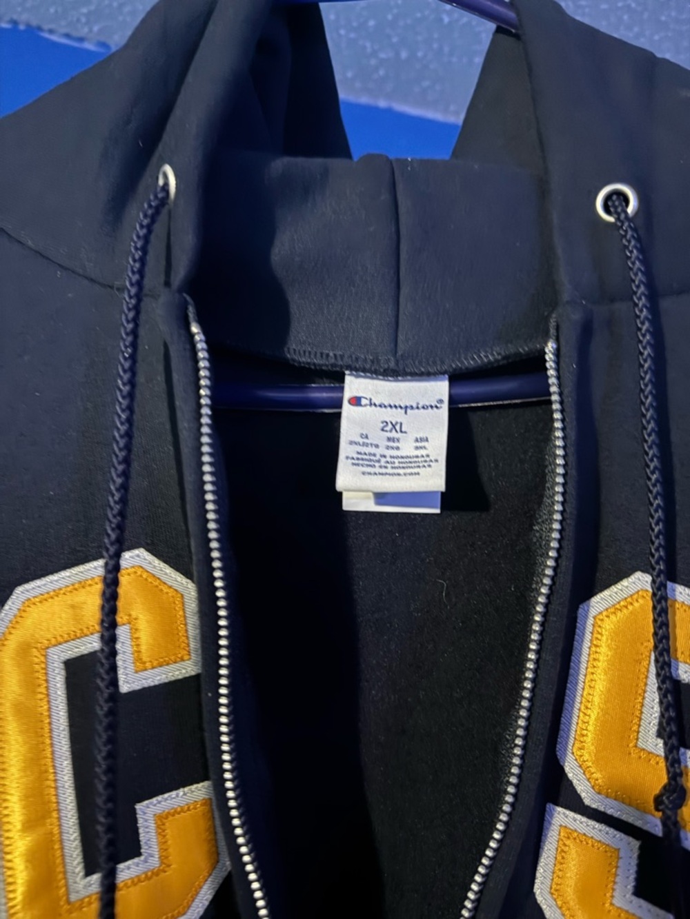 Champion UCSB Navy Blue Full Zip Hoodie Size XXL - Picture 5 of 14